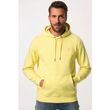 Sweat-shirt à capuche. Poche kangourou et imprimé poitrine vert citron