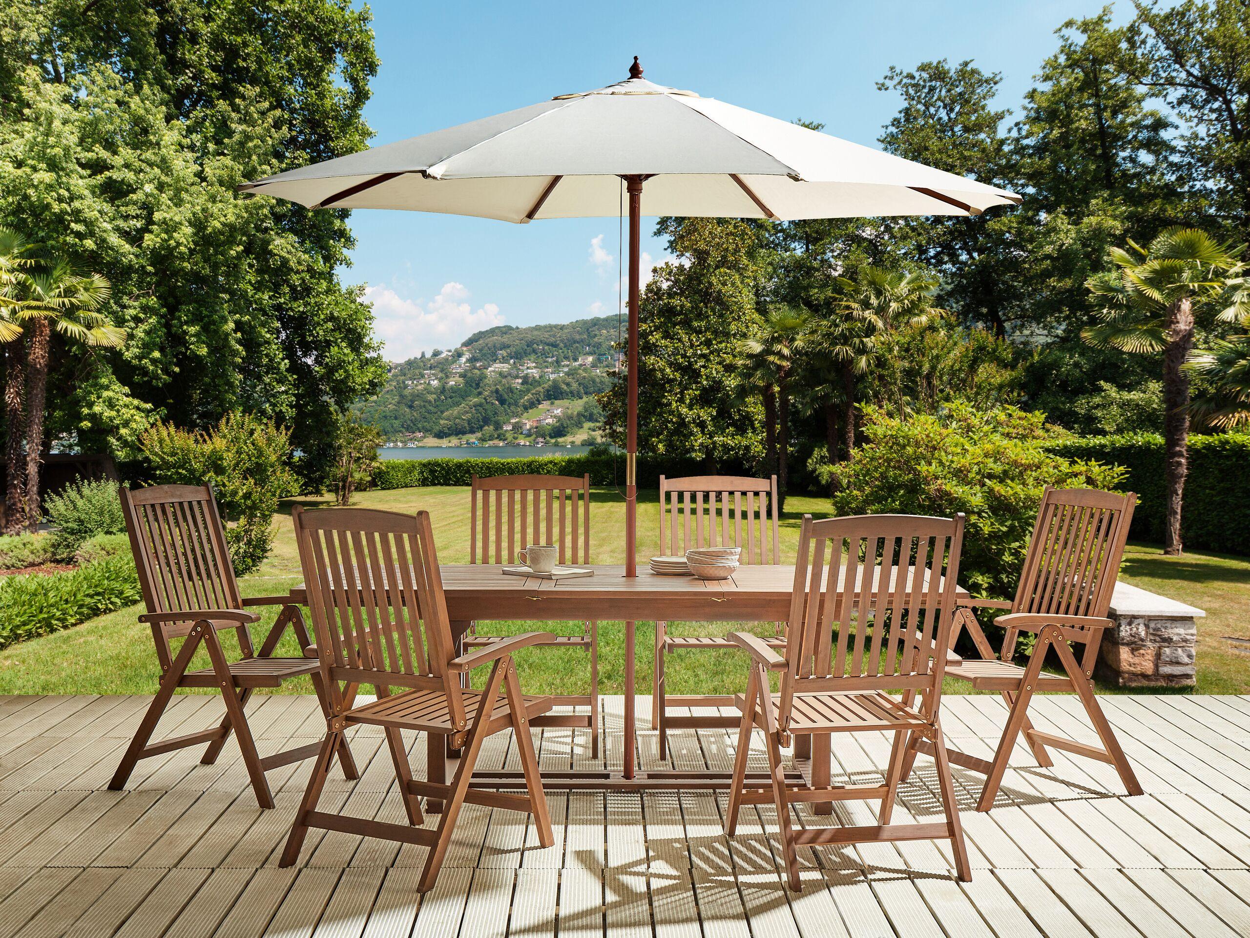 Beliani Set da pranzo da giardino en Legno d'acacia Rustico AMANTEA  