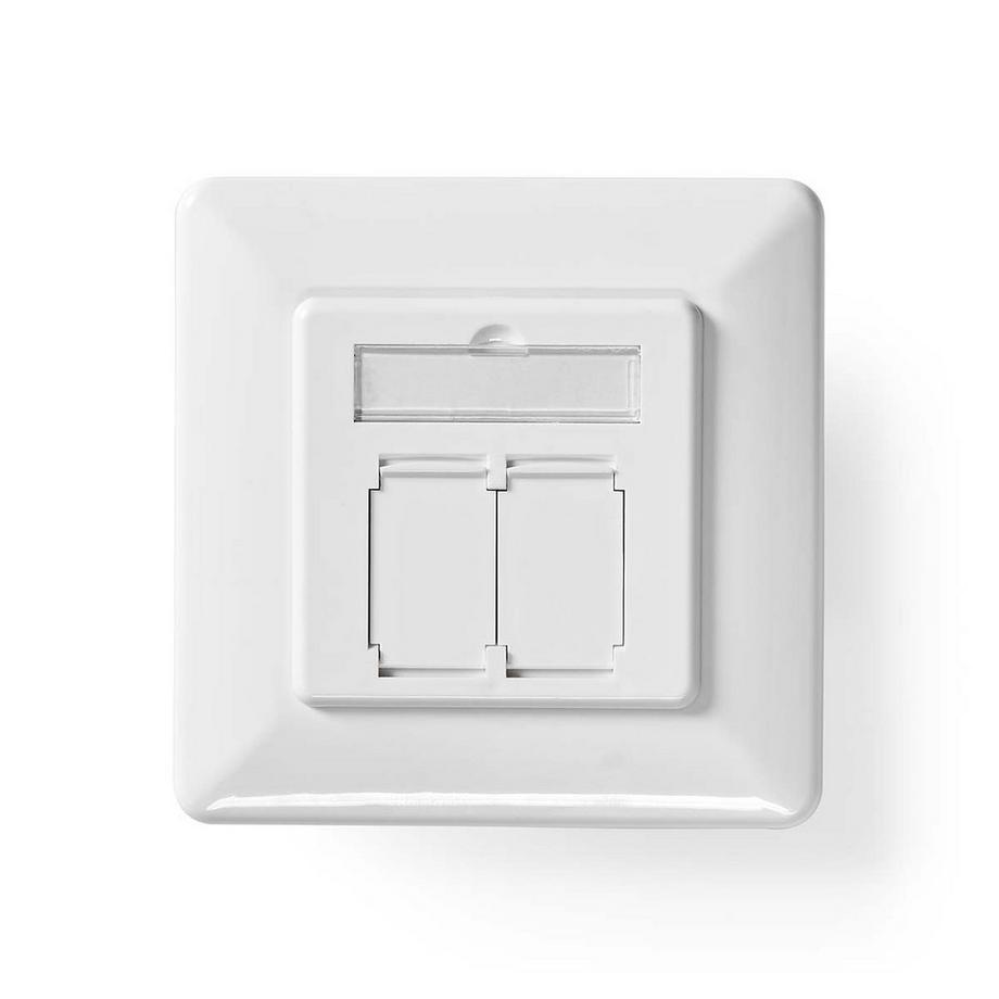 Nedis  Netzwerk-Wanddose | Unterputz | 2-Port-Anschluss/e | CAT6 | Gerade | Buchse | Vergoldet | PVC | Weiß | Boxen 