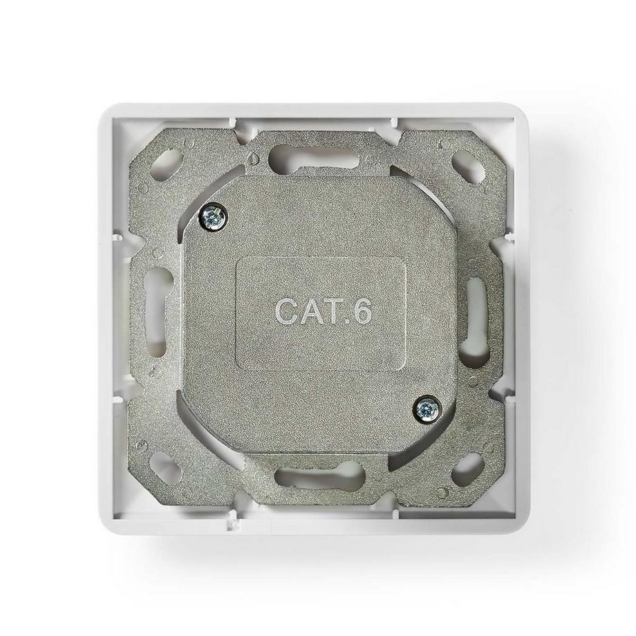 Nedis  Netzwerk-Wanddose | Unterputz | 2-Port-Anschluss/e | CAT6 | Gerade | Buchse | Vergoldet | PVC | Weiß | Boxen 