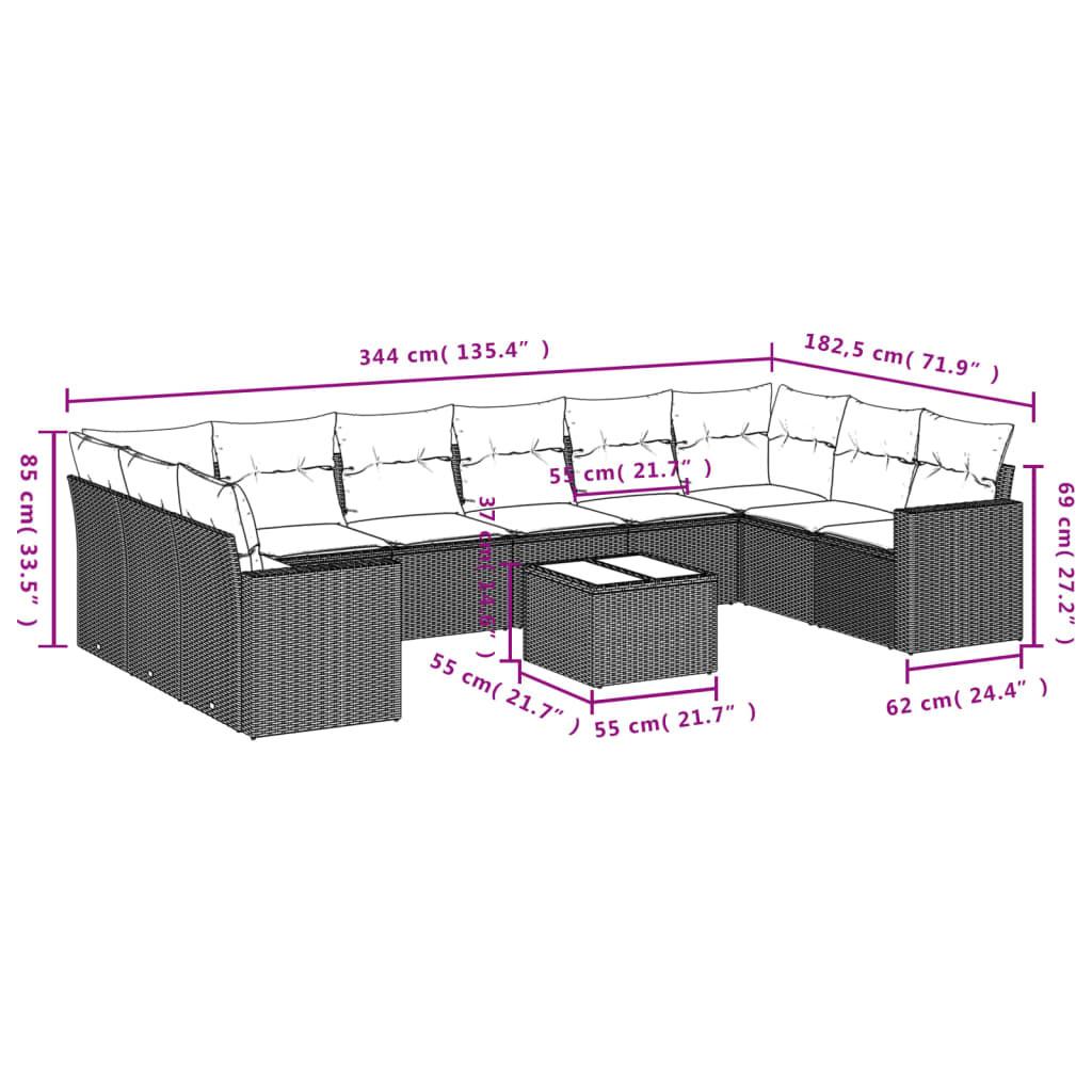 VidaXL Ensemble de canapés de jardin rotin synthétique  