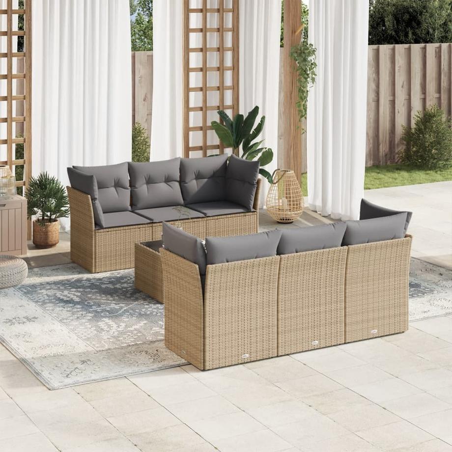 VidaXL set divano da giardino Polirattan  