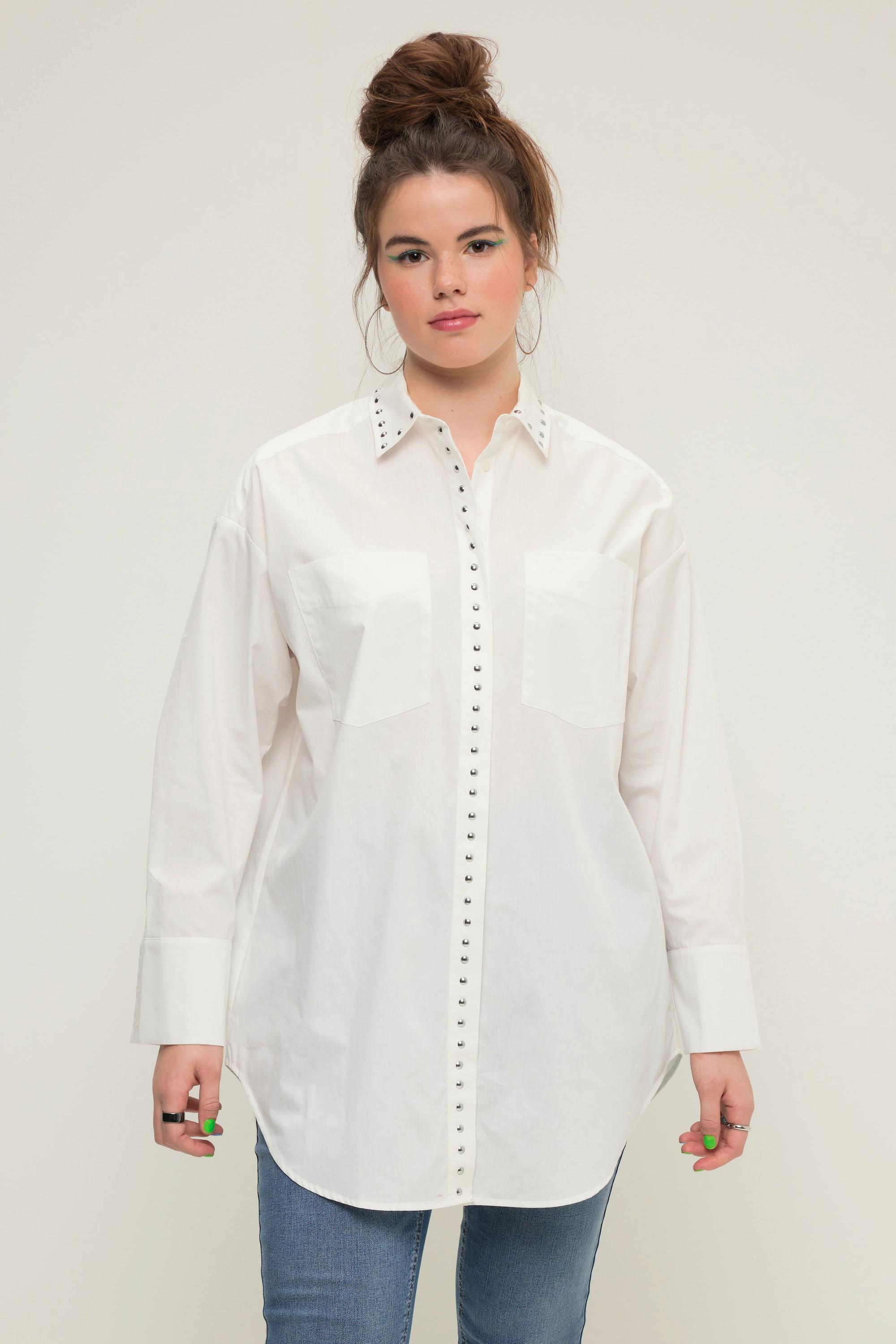 Studio Untold  Chemise oversized à col de chemise, rivet fantaisie et manches longues 