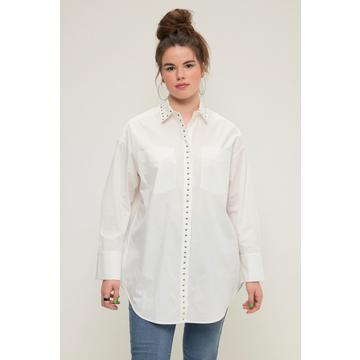 Camicia dal taglio oversize con rivetti, collo da camicia e maniche lunghe