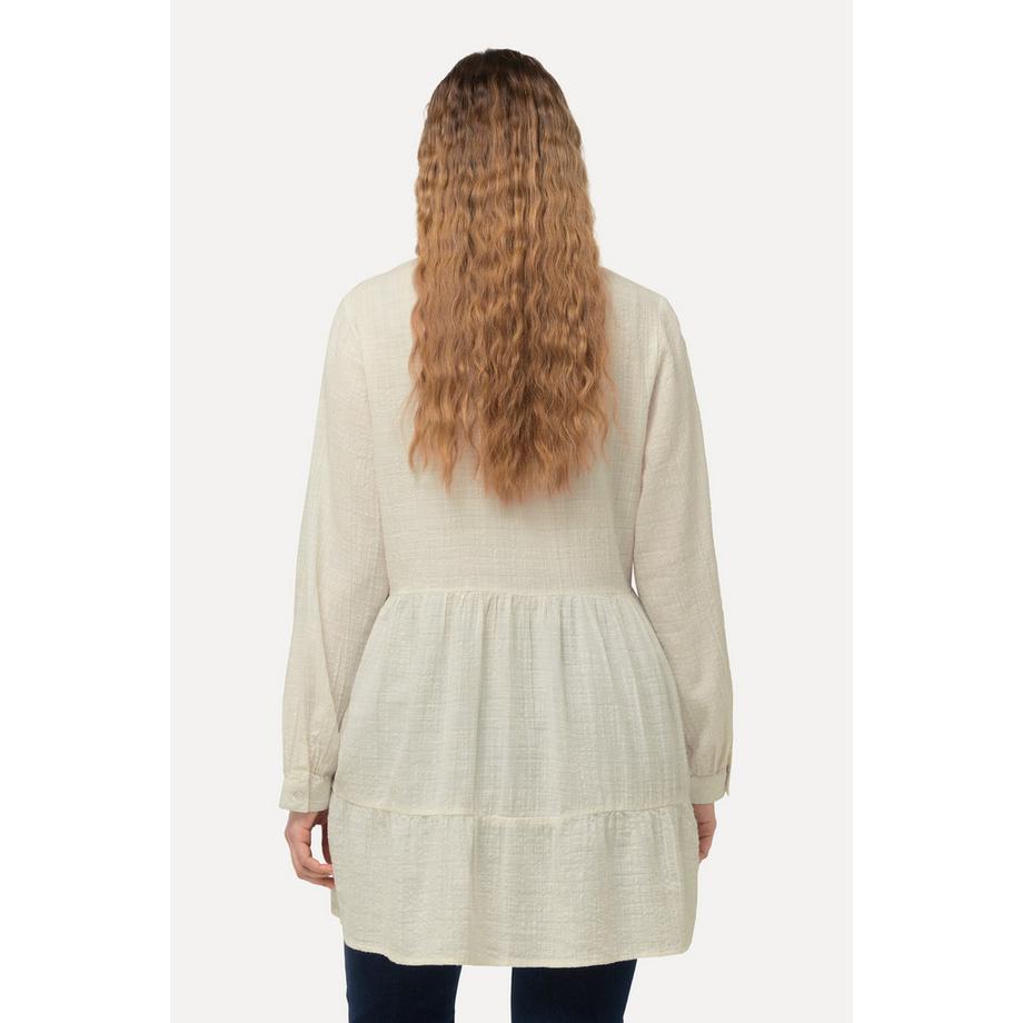 Ulla Popken Spitze A-Linie V-Ausschnitt Langarm Tunika  