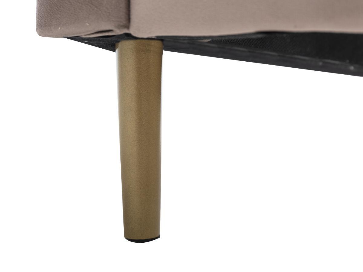 Vente-unique Lit coquillage 140 x 190 cm - Velours - Beige - LIVAYA  