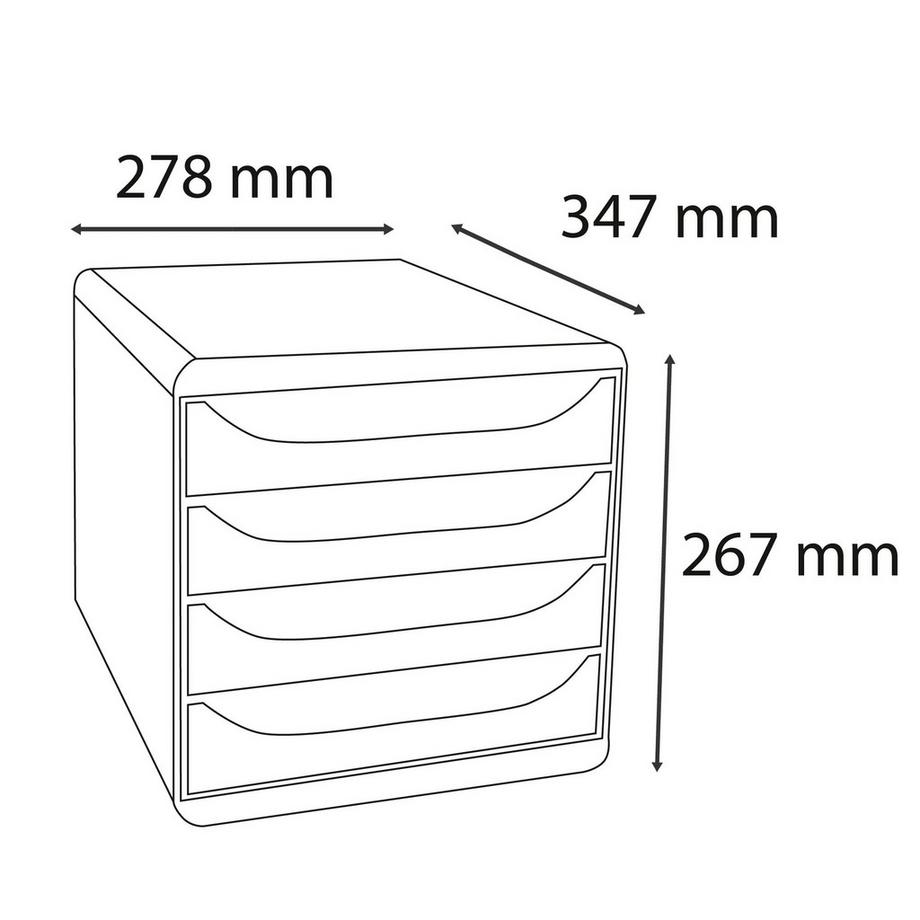 Exacompta Schubladenbox Big Box, 4 offene Schubladen, Iderama  