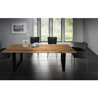 mutoni Tavolo da pranzo in legno massello di acacia acciaio 120x80  