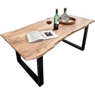 mutoni Table à manger bois massif acacia acier 120x80  