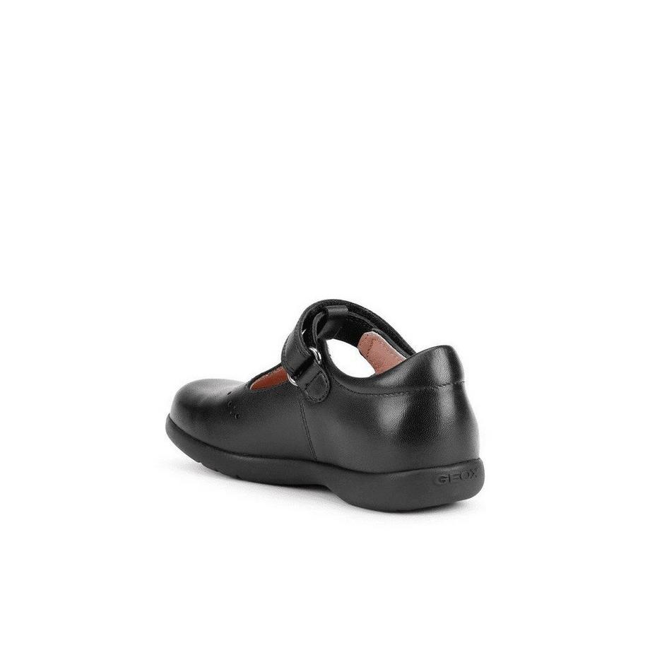 GEOX Naimara Chaussures à Bride en Cuir Verni Perforé  