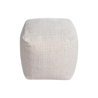 Vente-unique Pouf carré en laine ivoire LABERDEN  