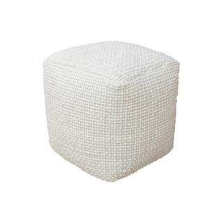 Vente-unique Pouf quadrato in Lana Avorio - LABERDEN  