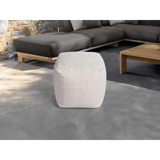 Vente-unique Pouf quadrato in Lana Avorio - LABERDEN  