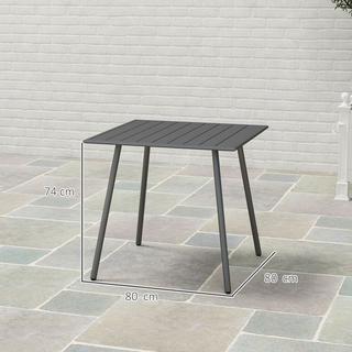 Northio Table de jardin en acier 80 x 80 x 74 cm, table buffet résistante aux intempéries avec cadre en acier, table de camping antidérapante pour 4 personnes, table de balcon, table de terrasse, table de salle à manger d'extérieur pour jardin, terrasse, balcon,  