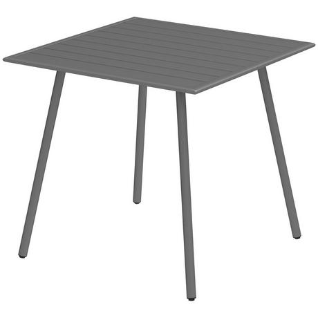 Northio Table de jardin en acier 80 x 80 x 74 cm, table buffet résistante aux intempéries avec cadre en acier, table de camping antidérapante pour 4 personnes, table de balcon, table de terrasse, table de salle à manger d'extérieur pour jardin, terrasse, balcon,  