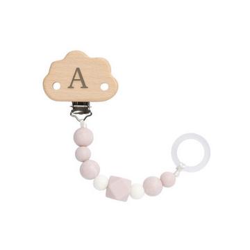 Attache-tétine en bois Nuage rose - Little Universe