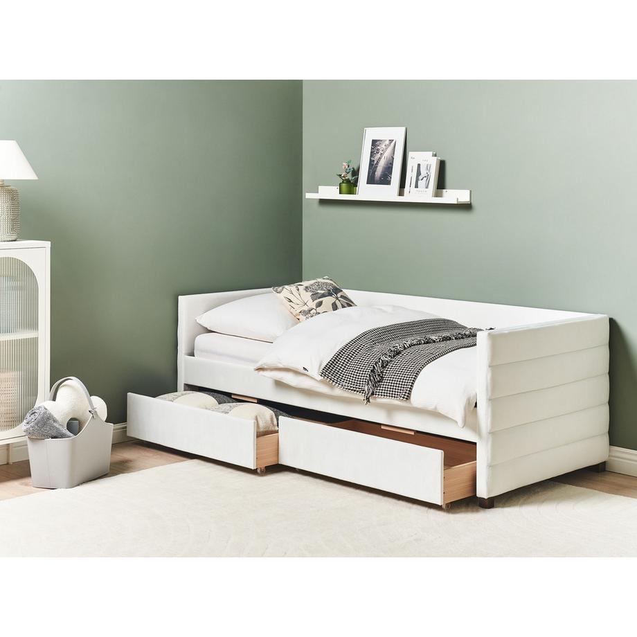 Beliani Lit de jour avec rangement en Velours Glamour MARRAY  