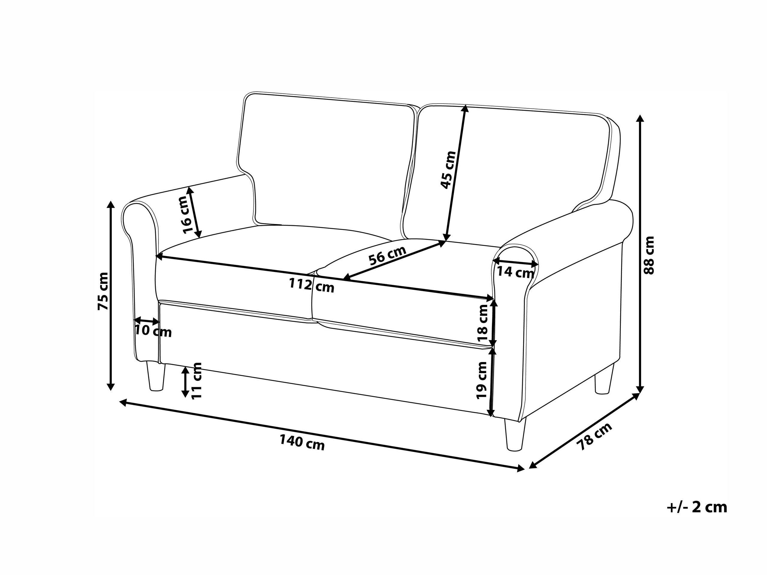 Beliani 2 Sitzer Sofa aus Polyester Retro RONNEBY  