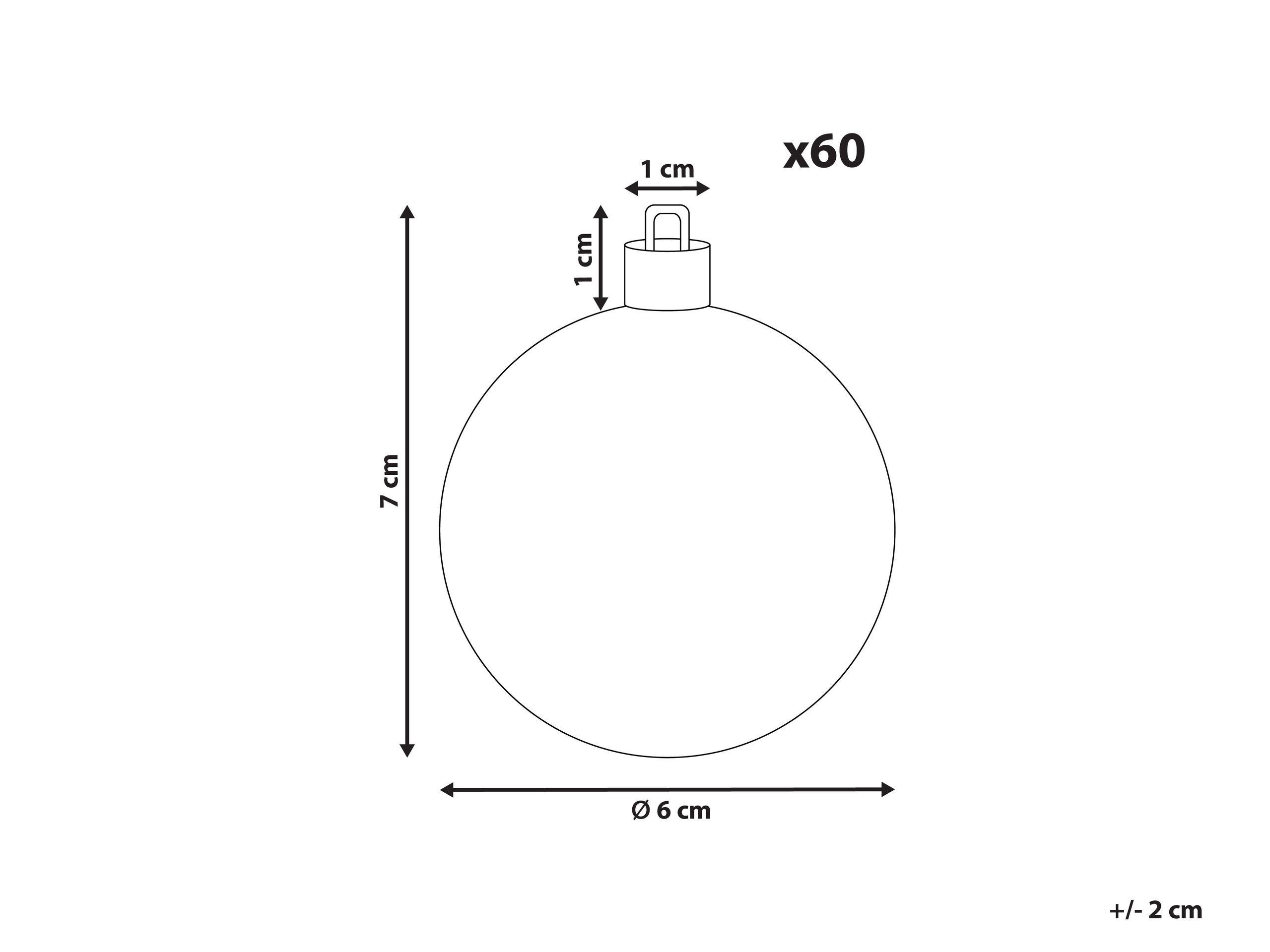 Beliani Set di 60 palline decorative en Materiale sintetico Moderno ISOJARVI  