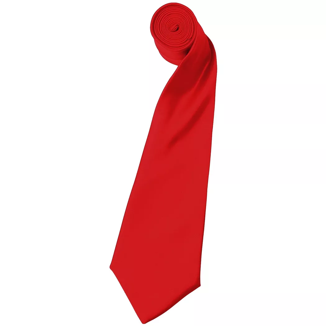 PREMIER - SatinKrawatte, unifarben (2 StückPackung), für Herren, Rot Bunt, Größe Onesize