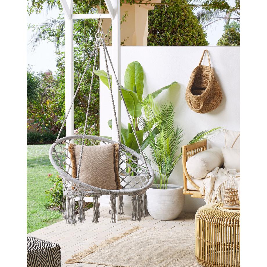 Beliani Fauteuil suspendu en Coton Boho GABELLA  