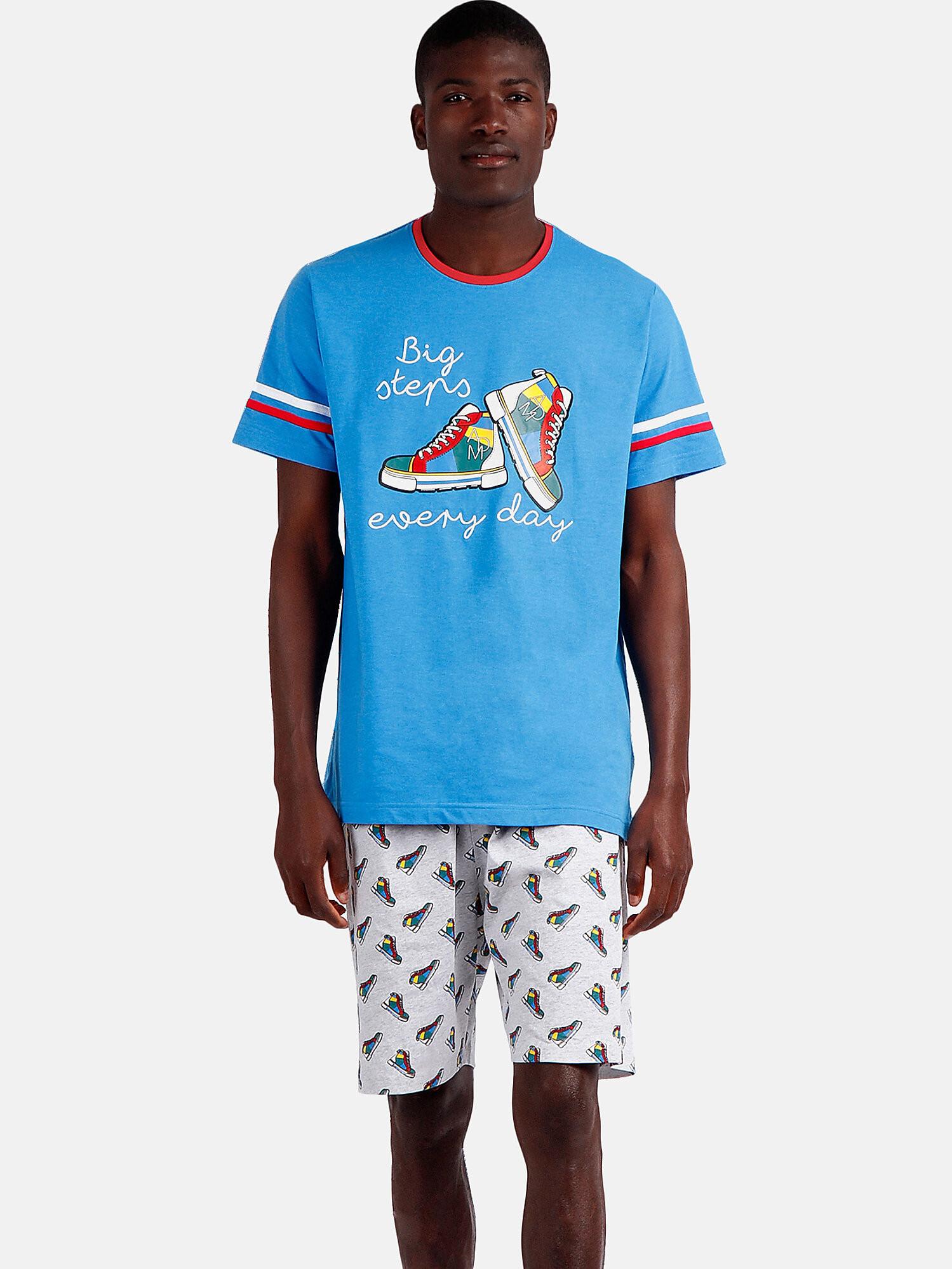 Admas  Pyjama Shorts T-Shirt Big Steps 