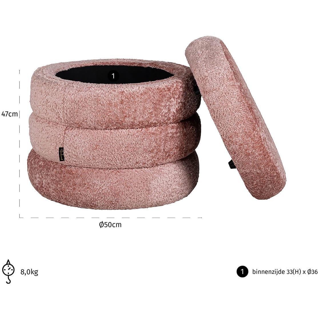 mutoni Pouf Adele salmon rund 50  