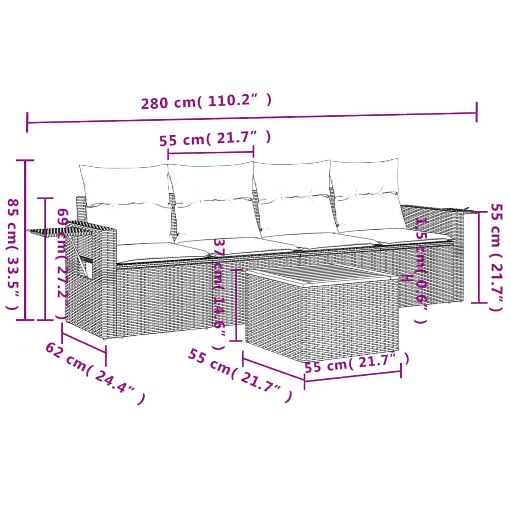 VidaXL set divano da giardino Polirattan  