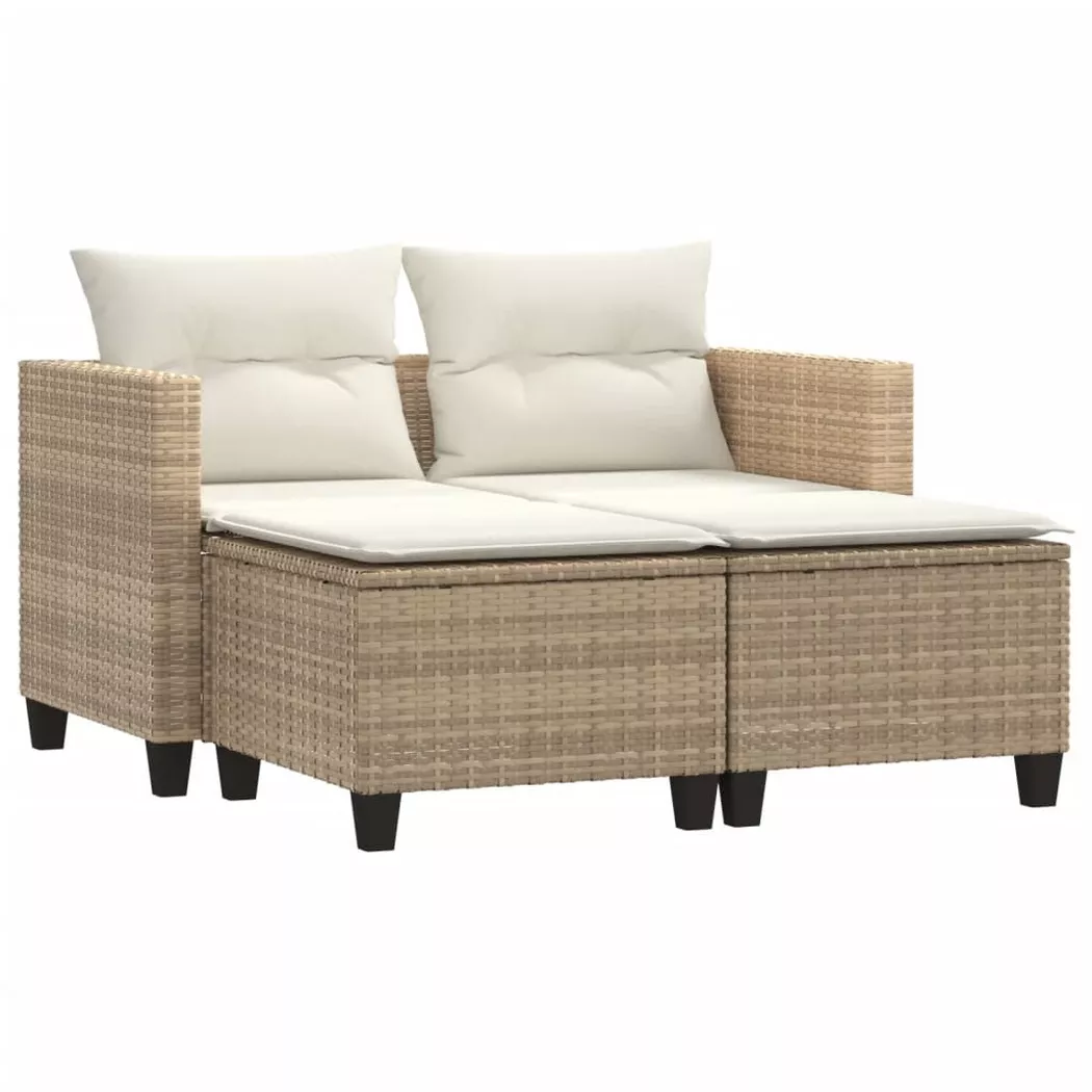 VidaXL - Gartensofa poly-rattan, One Size, Beige