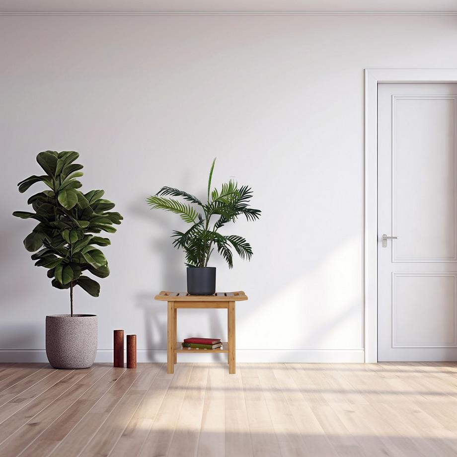 Northix  Bambus-Badhocker mit Griff und Ablage 