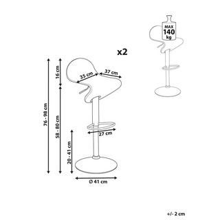 Beliani Set mit 2 Barhockern aus Sperrholz Retro LIVERPOOL  