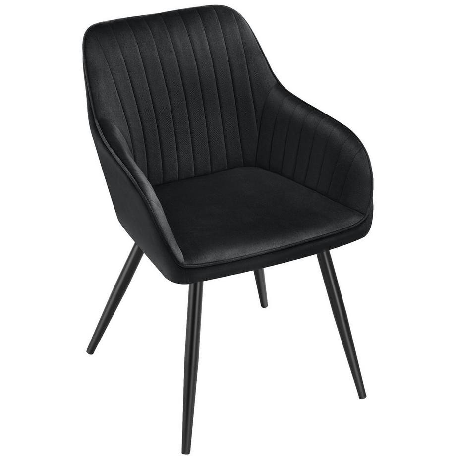 Tectake Chaise de salle à manger MARILYN en velours matelassée et capitonnée  