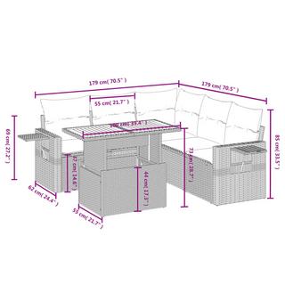 VidaXL set divano da giardino Polirattan  