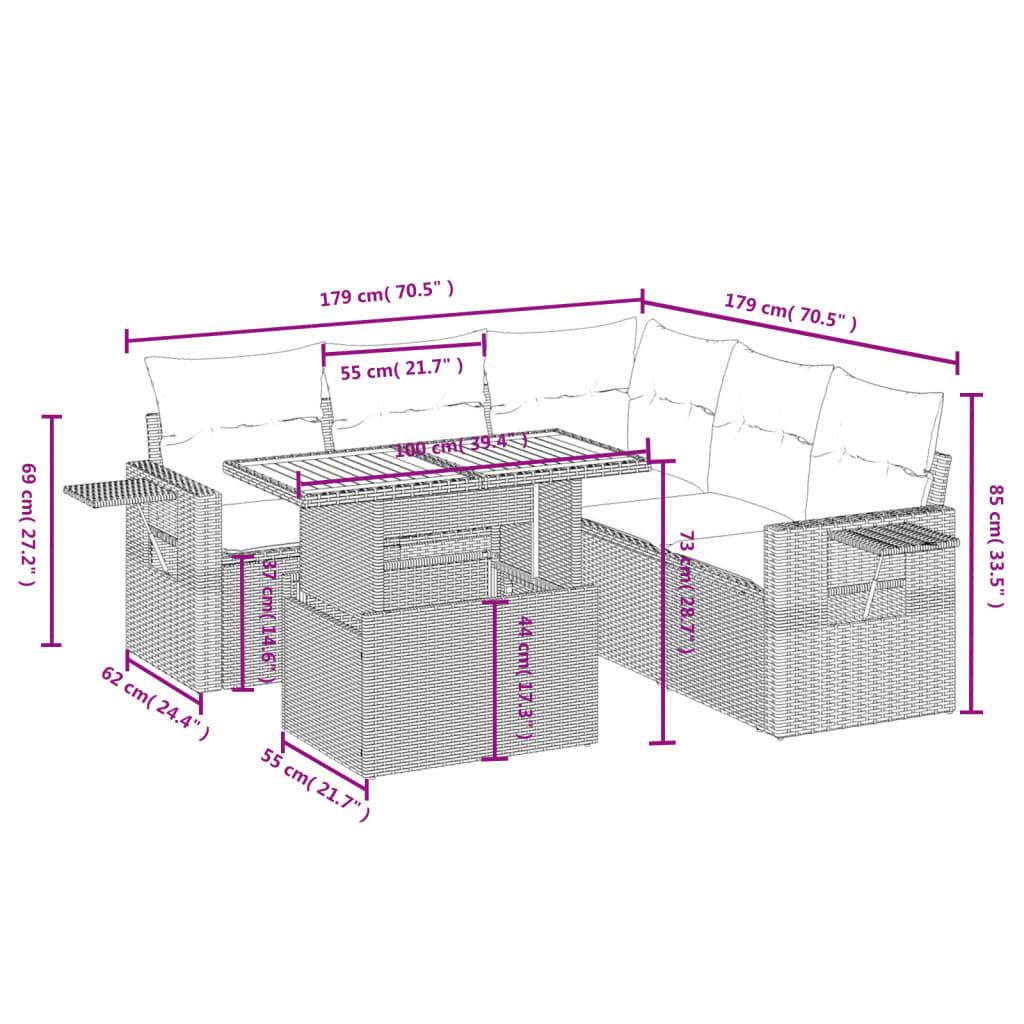 VidaXL set divano da giardino Polirattan  