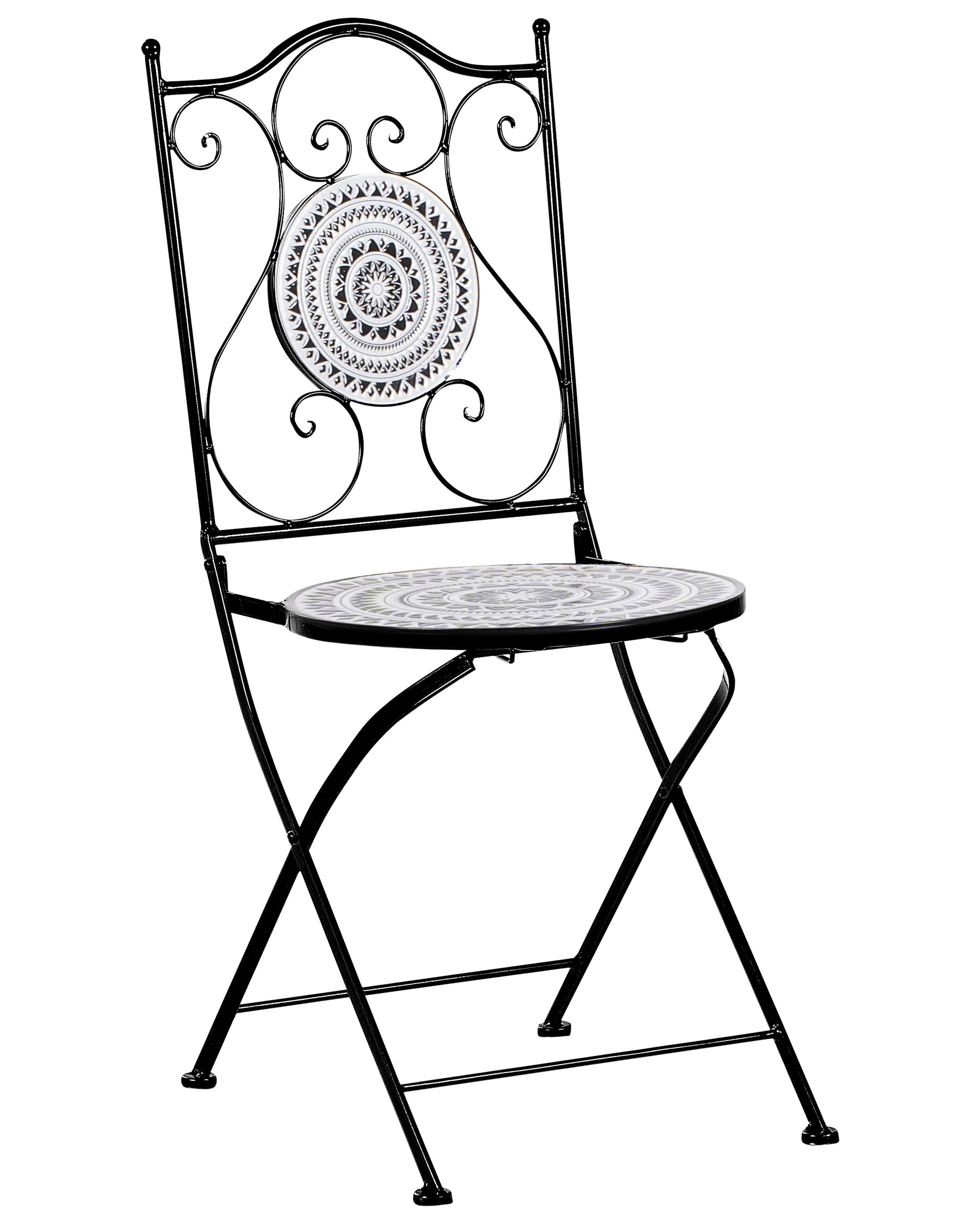 Beliani Lot de 2 chaises de jardin en Métal Rustique COMISO  