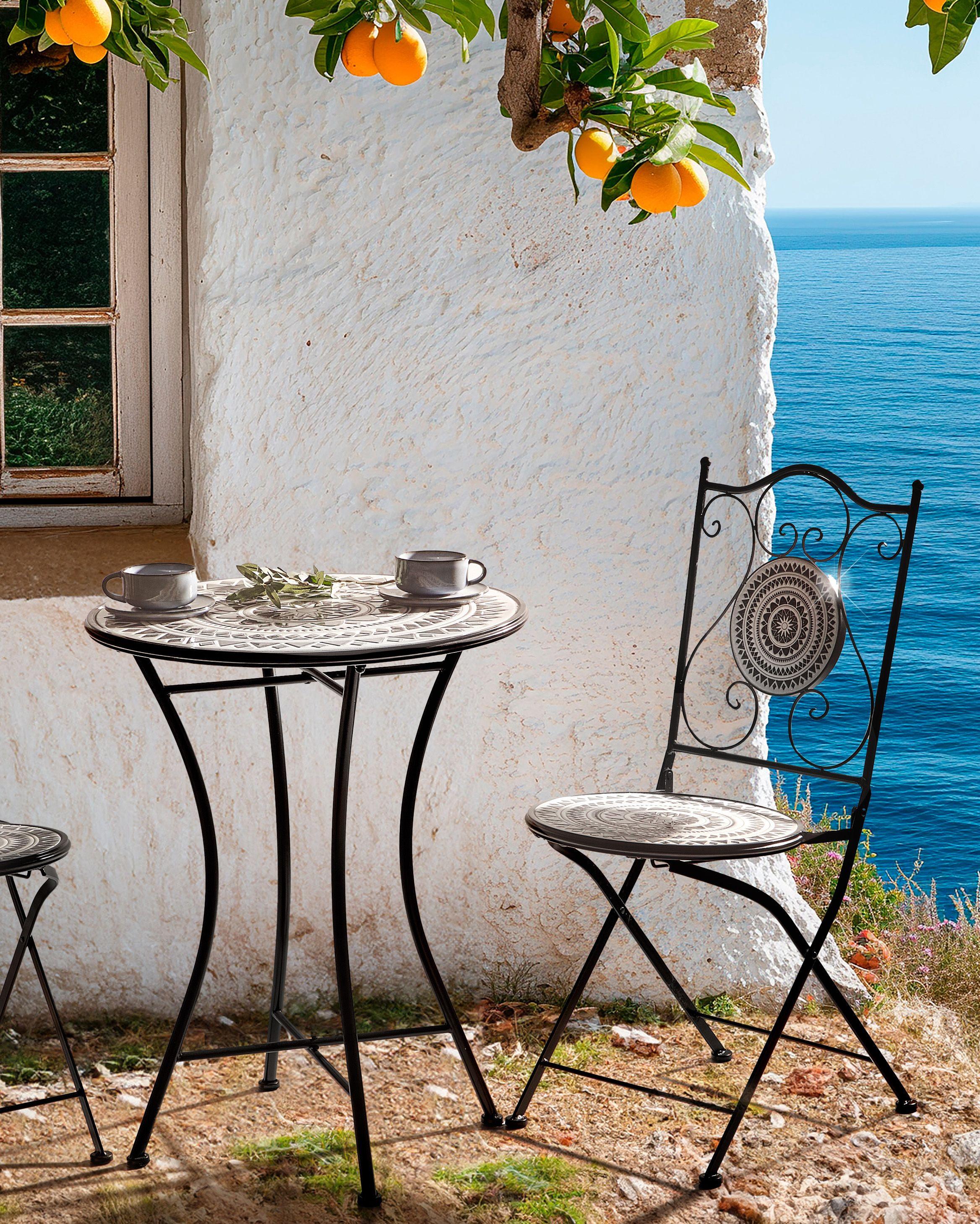 Beliani Lot de 2 chaises de jardin en Métal Rustique COMISO  