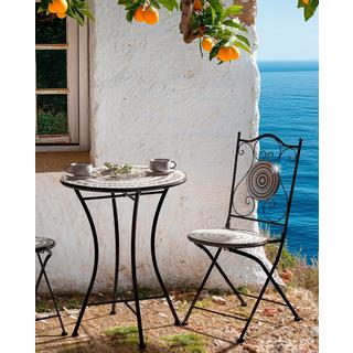 Beliani Lot de 2 chaises de jardin en Métal Rustique COMISO  