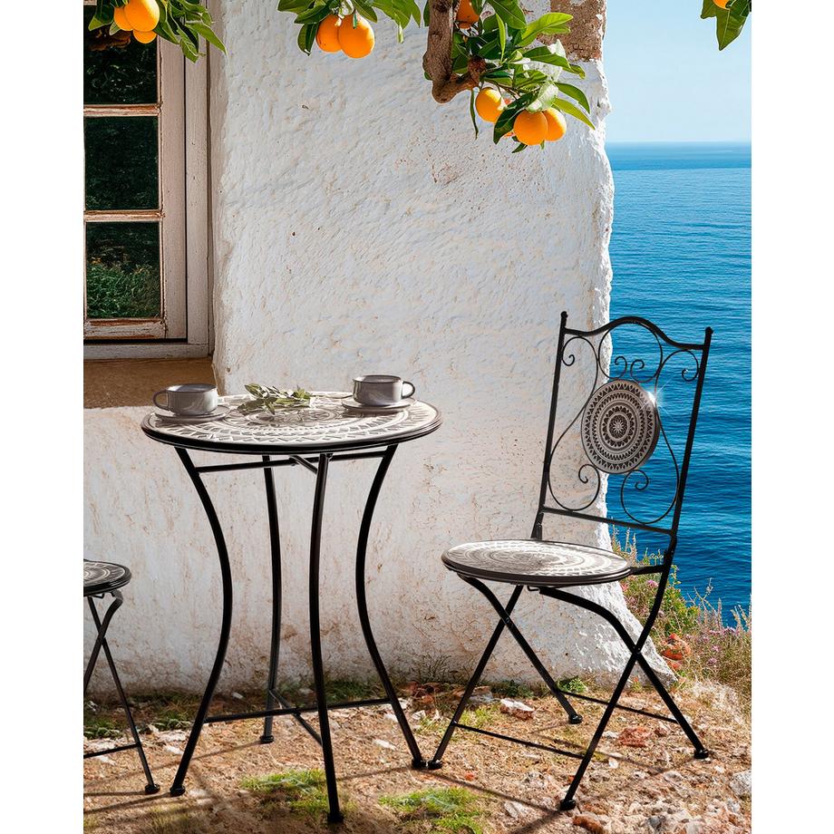 Beliani Gartenstuhl 2er Set aus Eisen Rustikal COMISO  