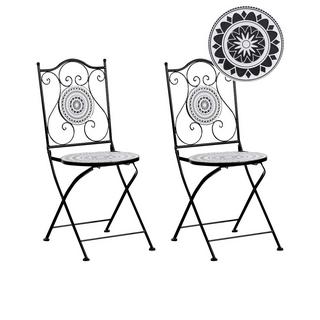 Beliani Lot de 2 chaises de jardin en Métal Rustique COMISO  