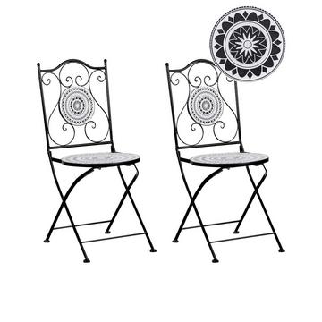 Lot de 2 chaises de jardin en Métal Rustique COMISO