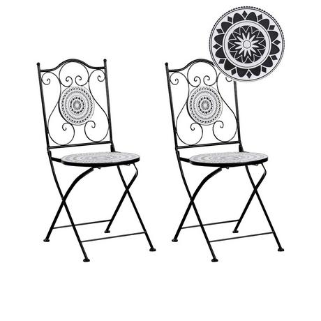 Beliani Lot de 2 chaises de jardin en Métal Rustique COMISO  