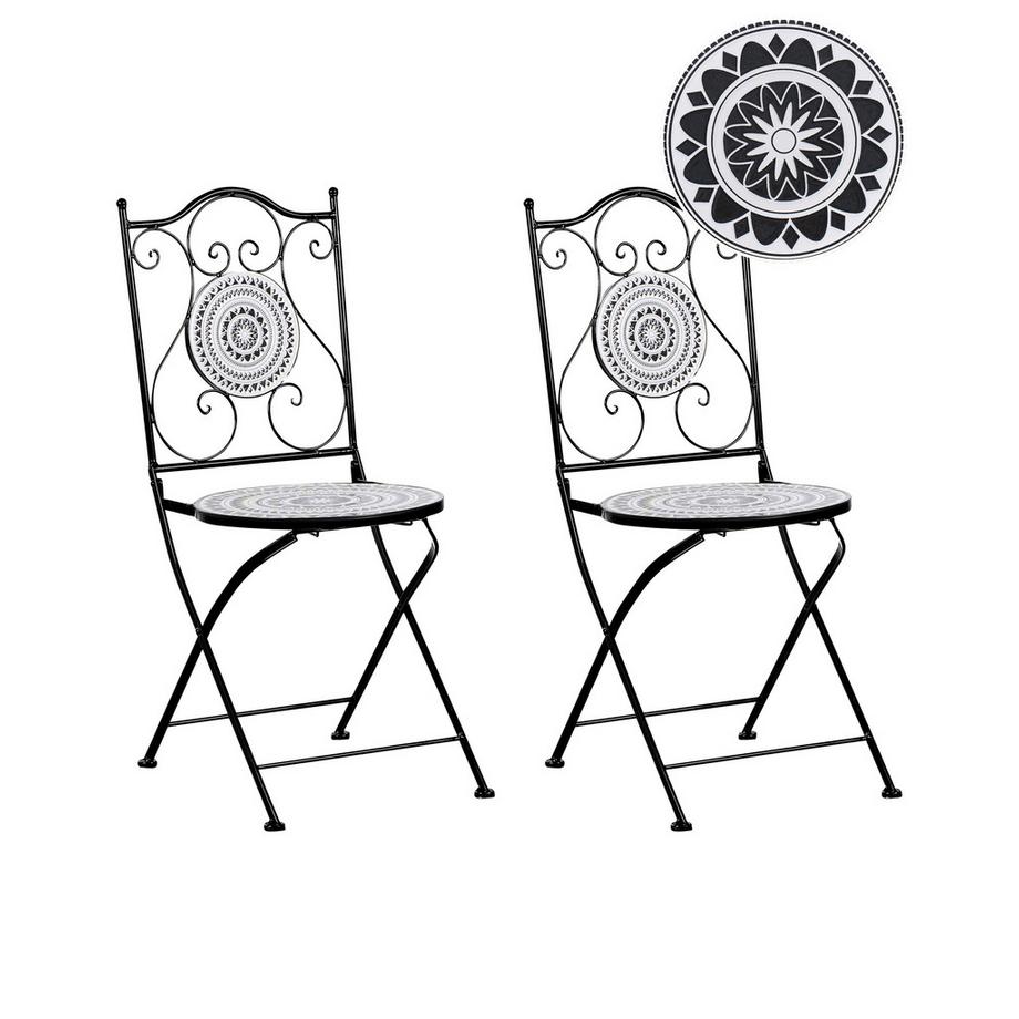 Beliani Gartenstuhl 2er Set aus Eisen Rustikal COMISO  