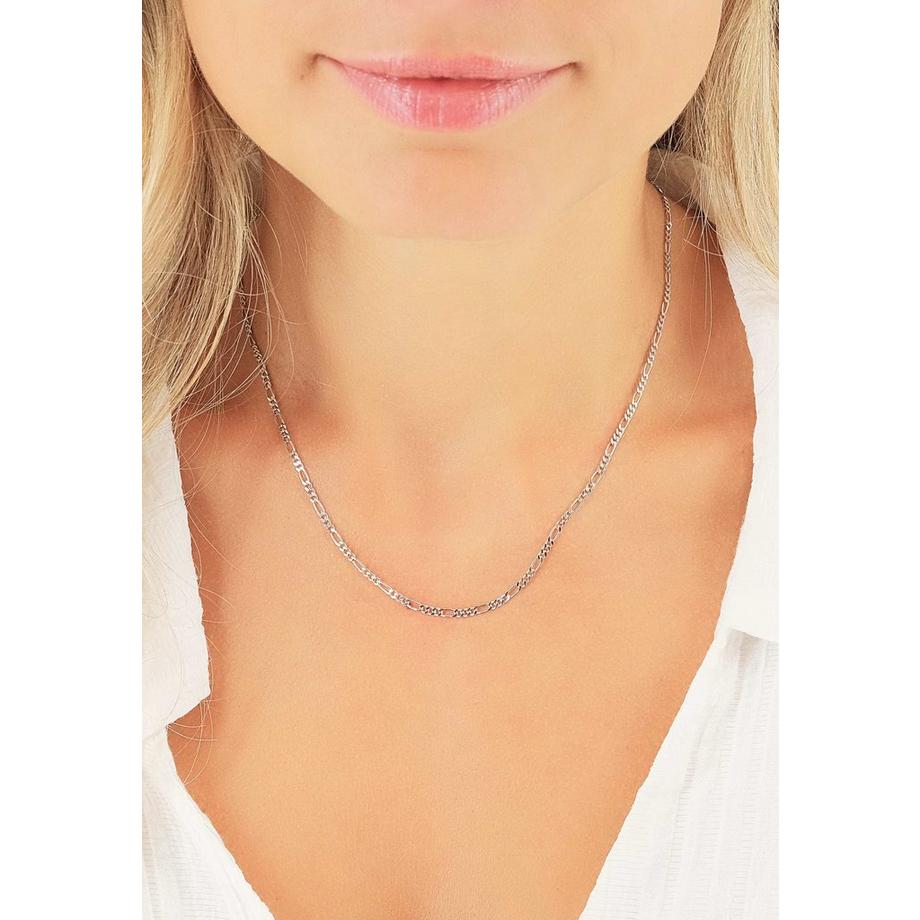 MUAU Schmuck  Collier Figaro Weissgold 750, 2.2mm, 40cm 