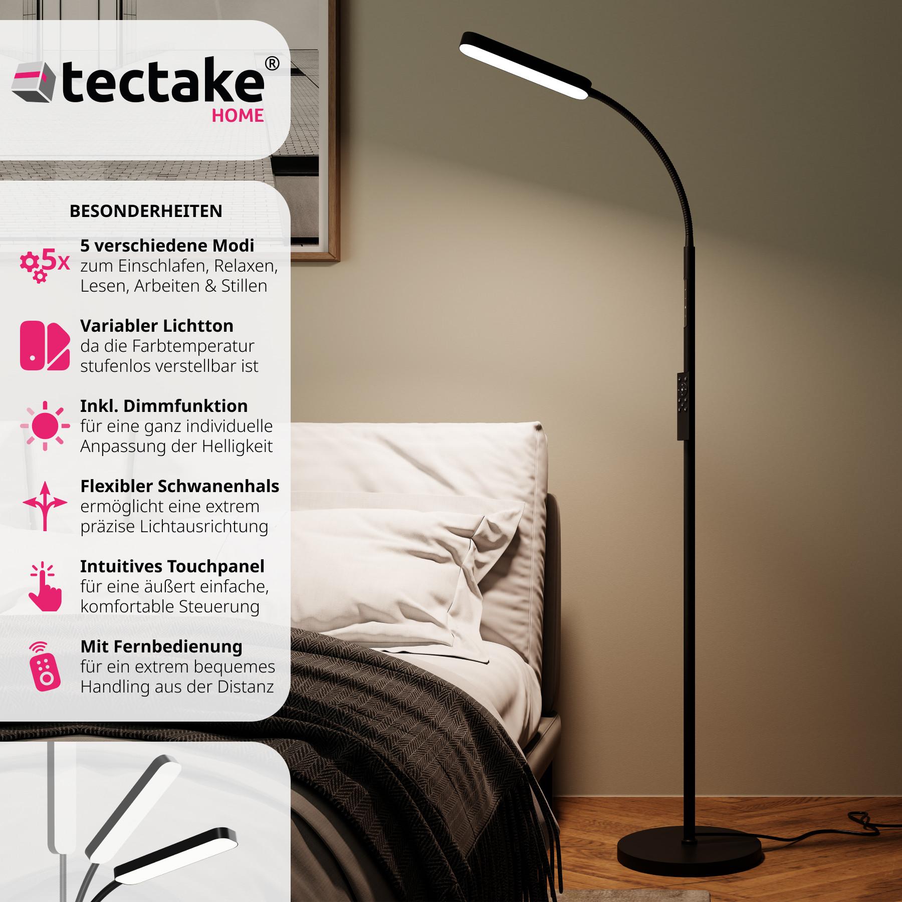 Tectake  Stehlampe Prisma LED, 5 Lichtmodi, 12 W, dimmbar 