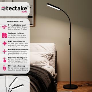 Tectake  Lampe de sol Prisma LED, 5 modes d'éclairage, 12 W, dimmable 