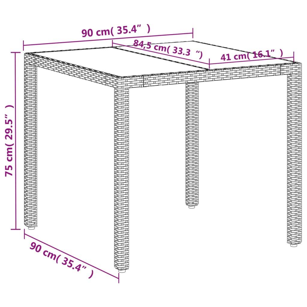 VidaXL Table de jardin rotin synthétique  