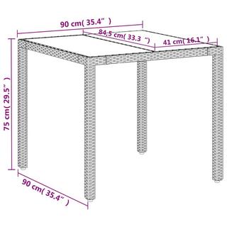 VidaXL Table de jardin rotin synthétique  