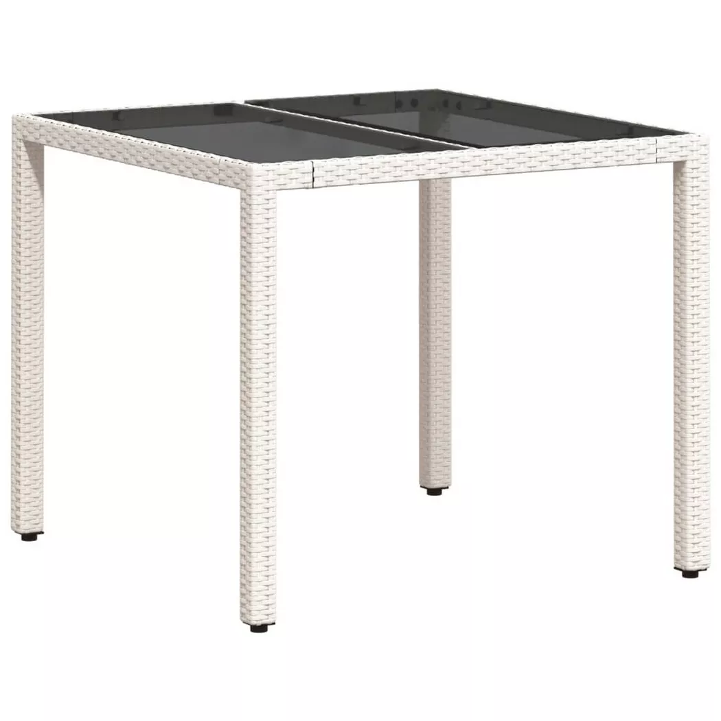 VidaXL - Table de jardin rotin synthétique, One Size, Blanc