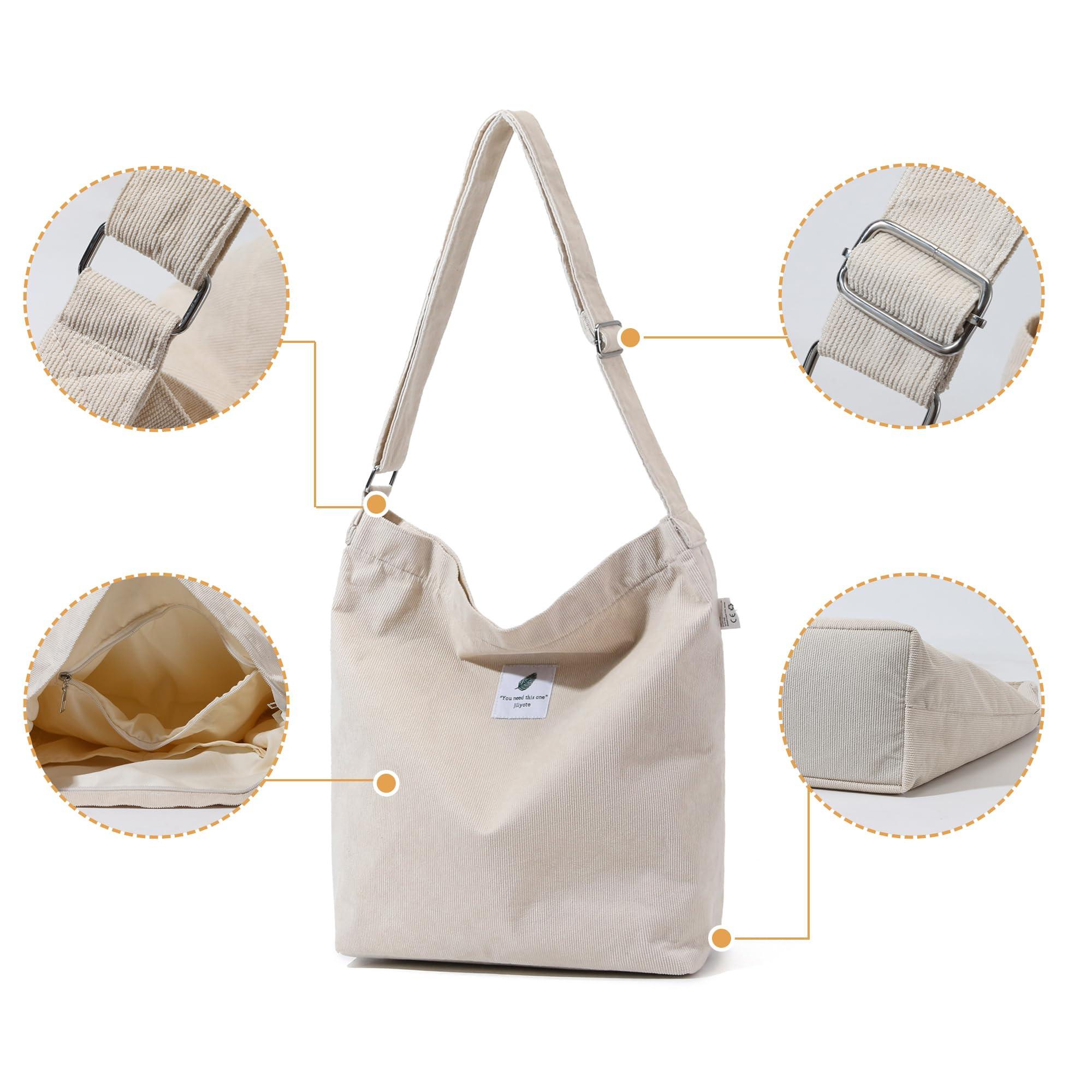 Only-bags.store Große Cord Einkaufstasche für Universität Arbeit Schule Alltag  