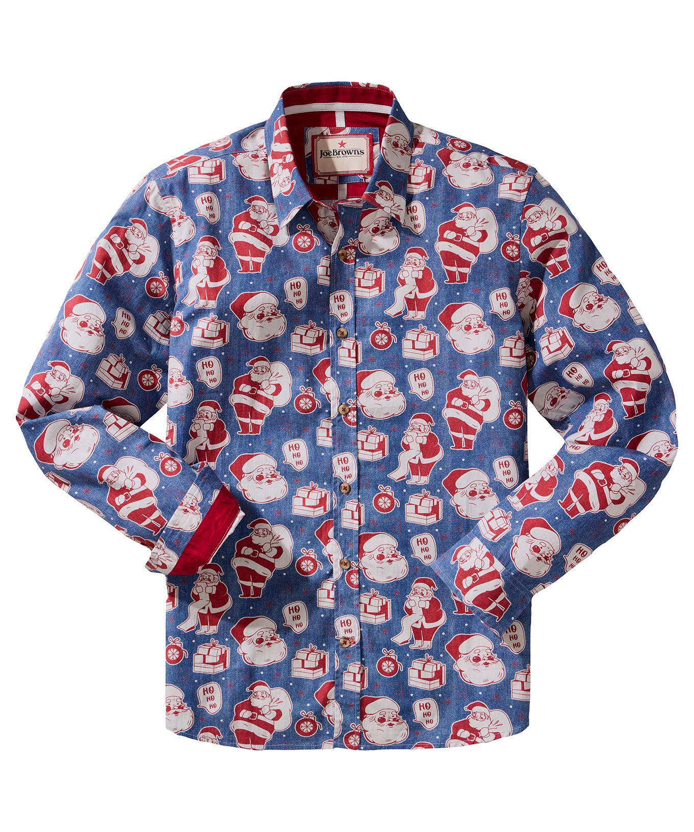 Joe Browns Langarmhemd mit Weihnachtsmannmotiv  